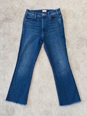 MOTHER The Hustler Ankle Fray Jeans 27 Home Movies High Rise Raw Hem